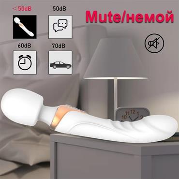 Çift Başlı Wand Vibratör Beyaz – Esnek Başlıklı, Suya Dayanıklı, Silikon Masaj Aleti