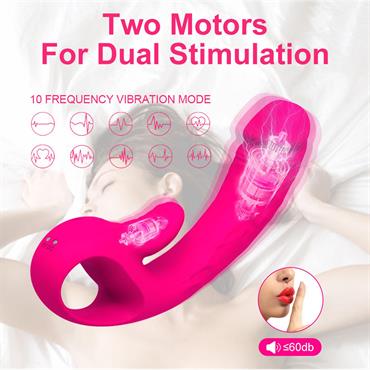 Çift Motorlu Modern Rabbit Vibrator Pembe