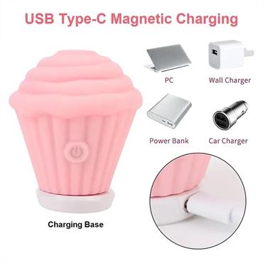 Cupcake Tasarımlı 5 Modlu Şarjlı Klitoral Uyarıcı Pembe