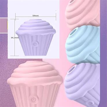 Cupcake Tasarımlı 5 Modlu Şarjlı Klitoral Uyarıcı Mor