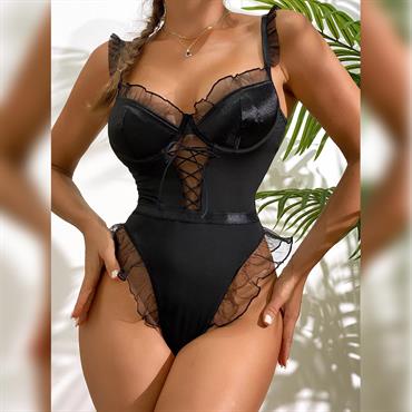 Dantel Bodysuit Siyah