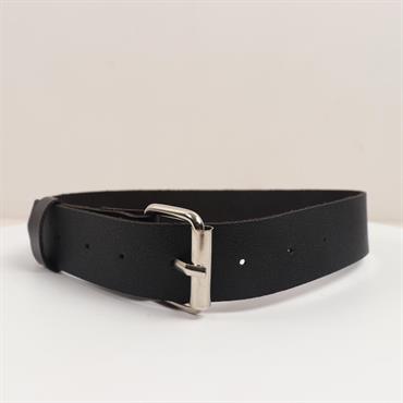 Deri Fırfırlı Choker Harness Kolye Siyah