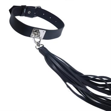 Deri Fırfırlı Choker Harness Kolye Siyah