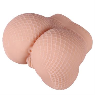 Gerçekçi File Desenli Kalça Mastürbatör – Çift Kanallı, 950 Gram, 16x15.5x9.5 cm