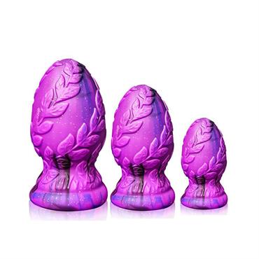 Mor Yaprak Desenli Silikon Anal Plug Küçük –  Vakum Tabanlı