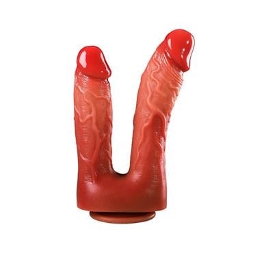Pembe Tilki Çift Başlı Realistik Dildo 21.5 cm 19 cm