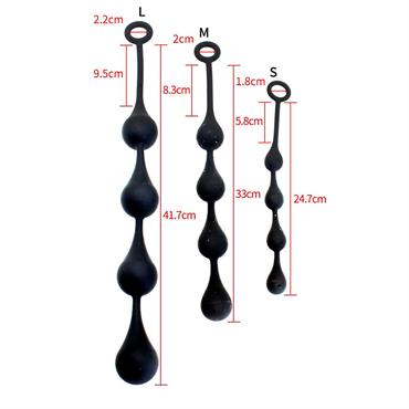 Pembe Tilki Kademeli Anal Boncuk L Boy Siyah