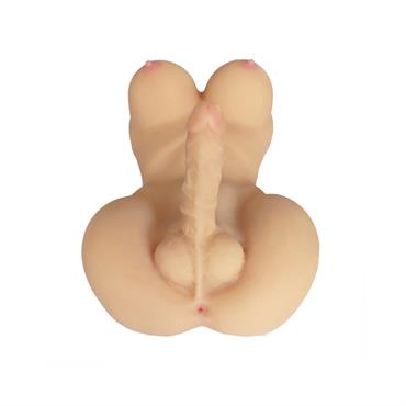 Pembe Tilki Realistik Torso Mastürbatör Dildolu