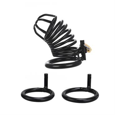 Siyah Metal Penis Kilidi 50mm  – Ayarlanabilir Çelik Kafes + Asma Kilit