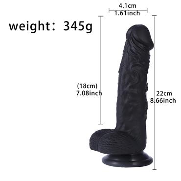 Siyah Realistik Dildo - 22 Cm