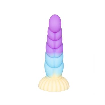 Spiral Unicorn Tasarımlı Silikon Dildo – Renkli ve Gerçekçi Dokulu