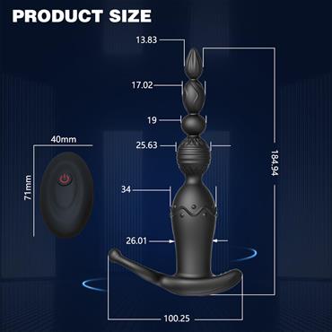 Telefon Kontrollü Anal Vibratör ve Penis Halkası Siyah