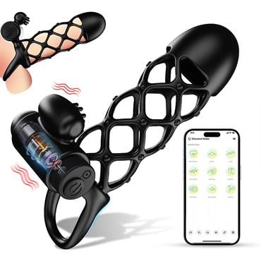 Telefon Kontrollü Titreşimli Penis Kılıfı - Şarjlı