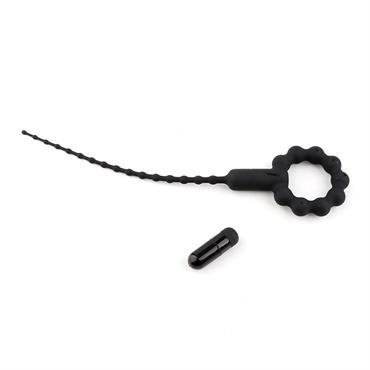 Titreşimli Boğumlu Penis Plug Siyah