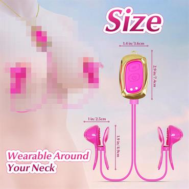 Uzaktan Kumandalı Çift Başlıklı Titreşimli Göğüs Ucu Klips - Şarjlı