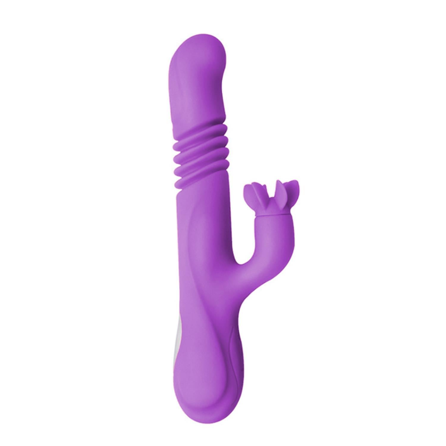 Hareketli Uyarıcılı Isıtmalı Rabbit Vibratör Mor