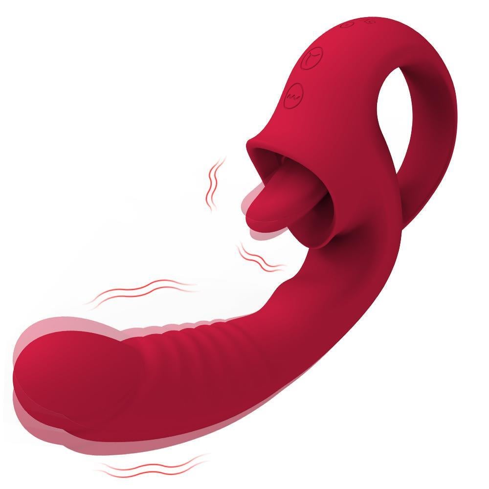 Modern G Noktası Uyarıcılı Vibratör Kırmızı
