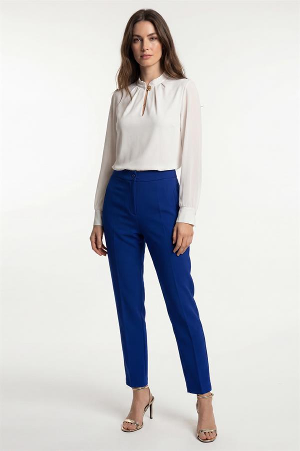 Hakim Yaka-Şifon Detaylı Bluz