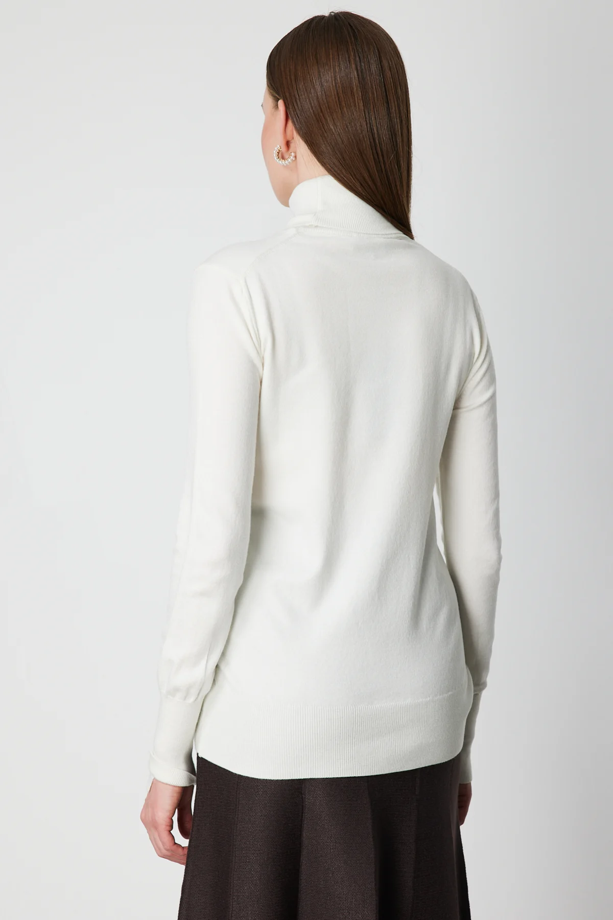 Balıkçı Yaka Triko Kazak - Ekru