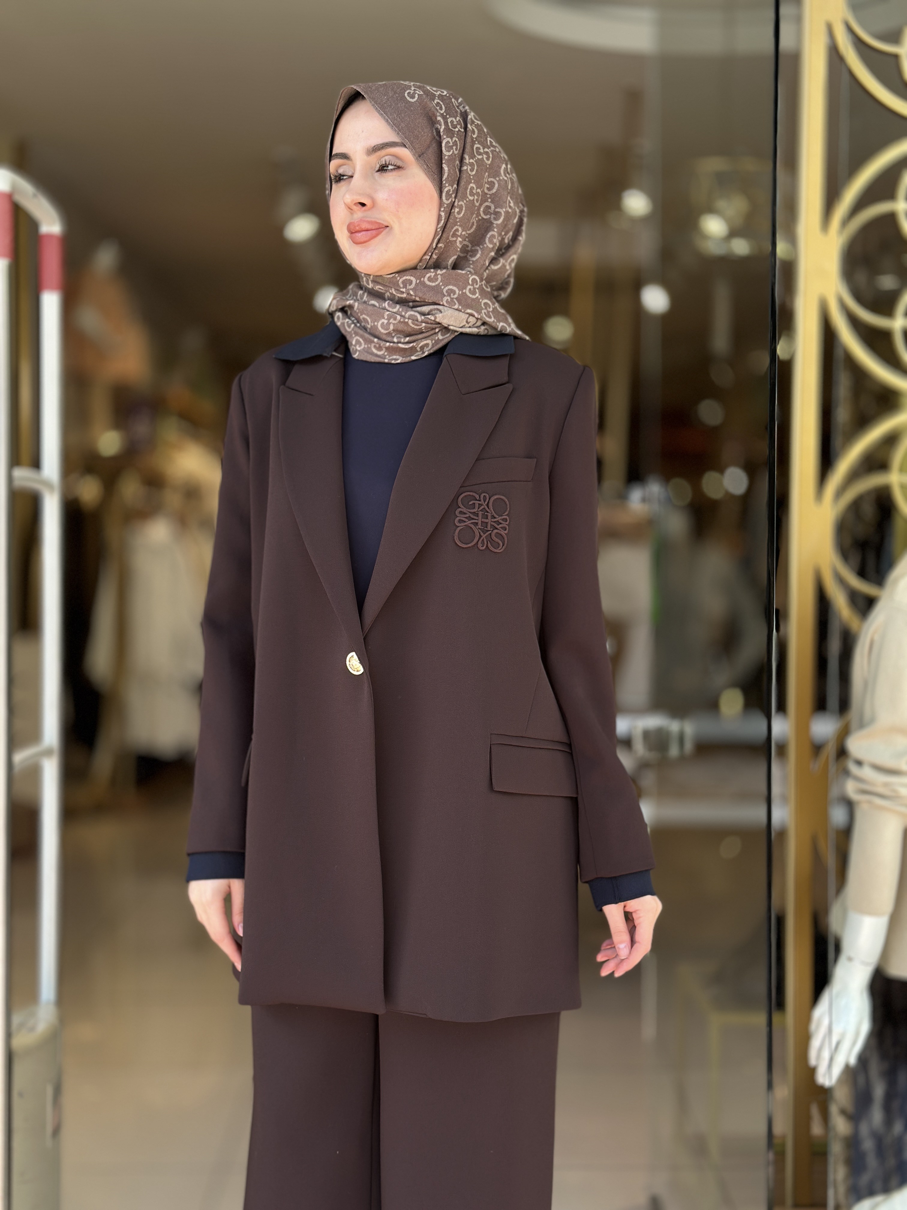 Blazer Ceket Takım - Kahve