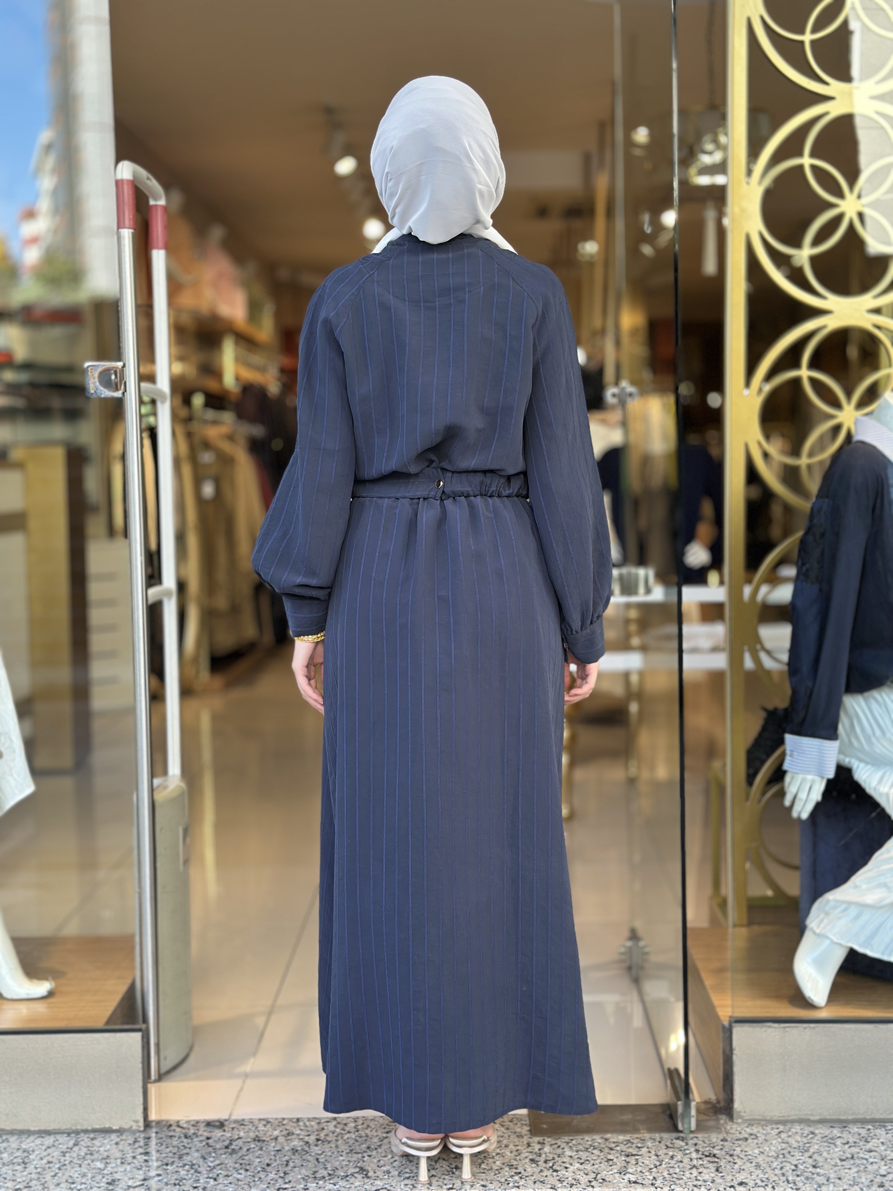 Chic Line Elbise - Lacivert