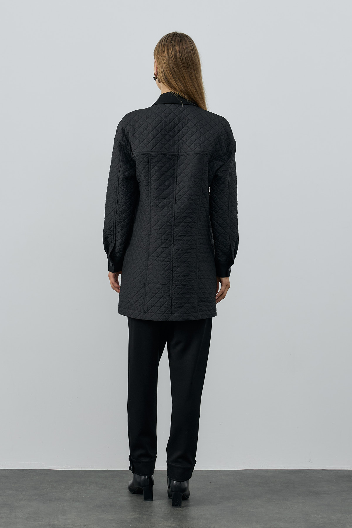 Kapitone Ceket Pantolon Takım - Siyah