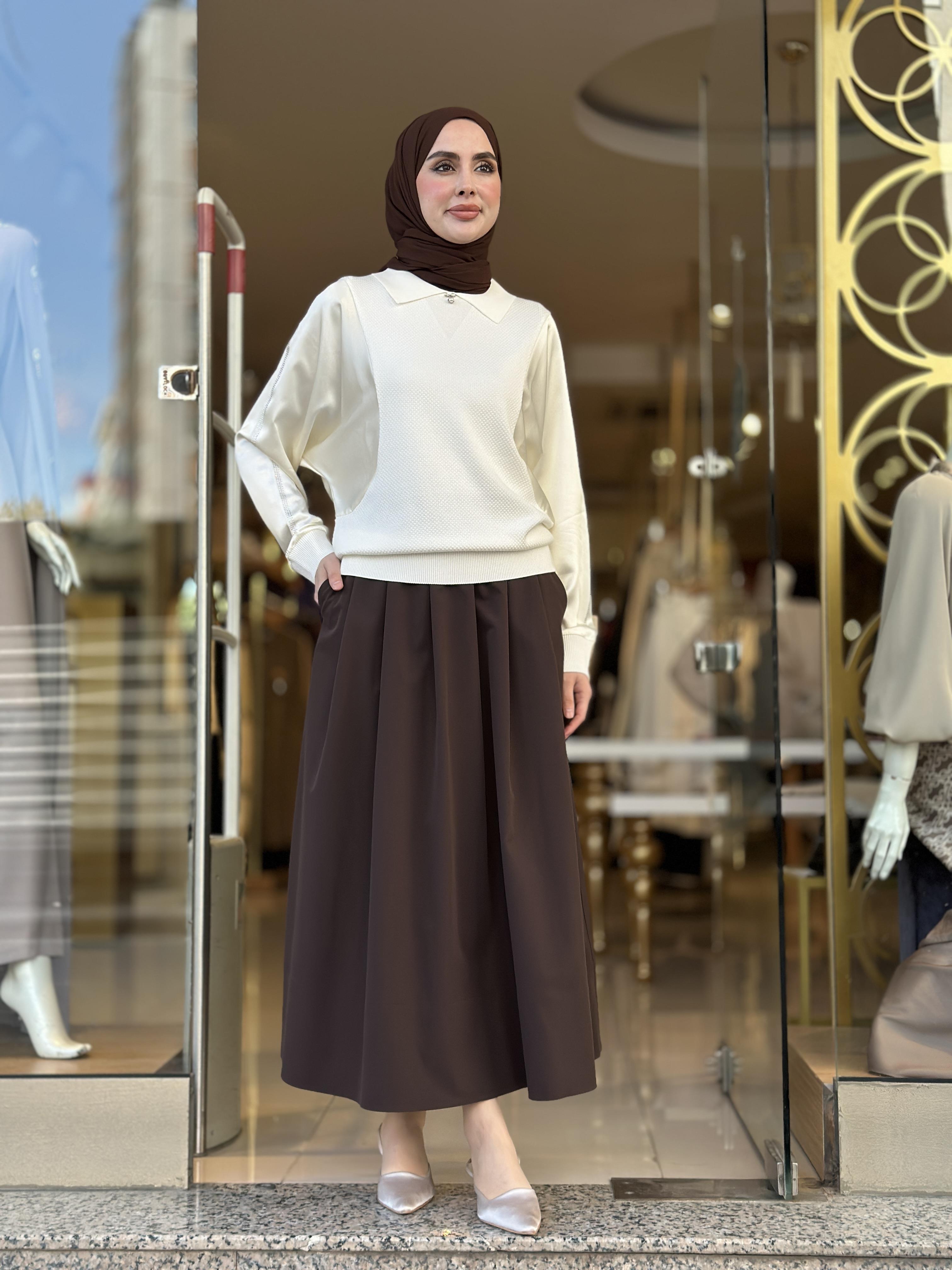 Kloş Etek - Kahverengi