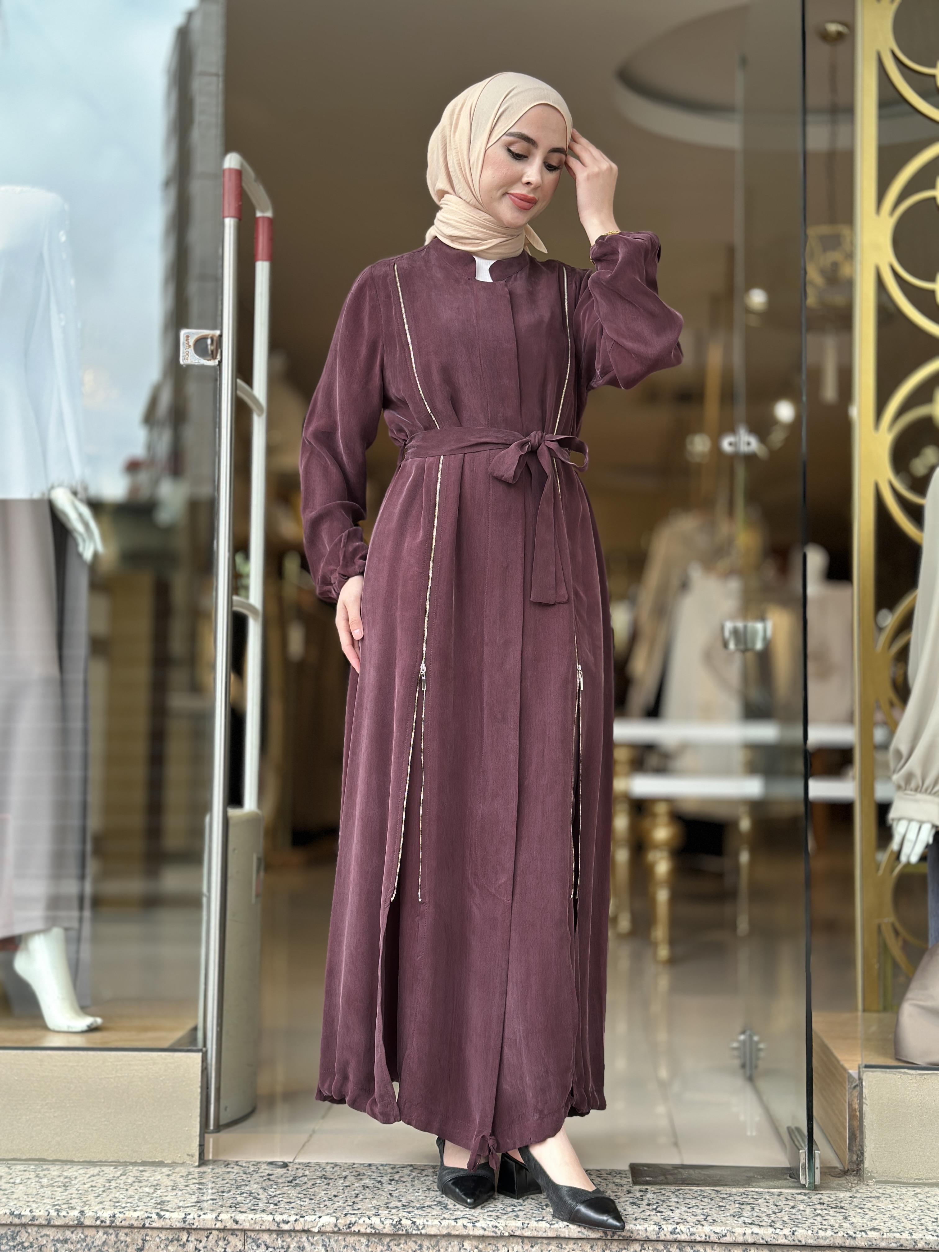 MissWhence Fermuar Detaylı Cupra Ferace - Bordo 