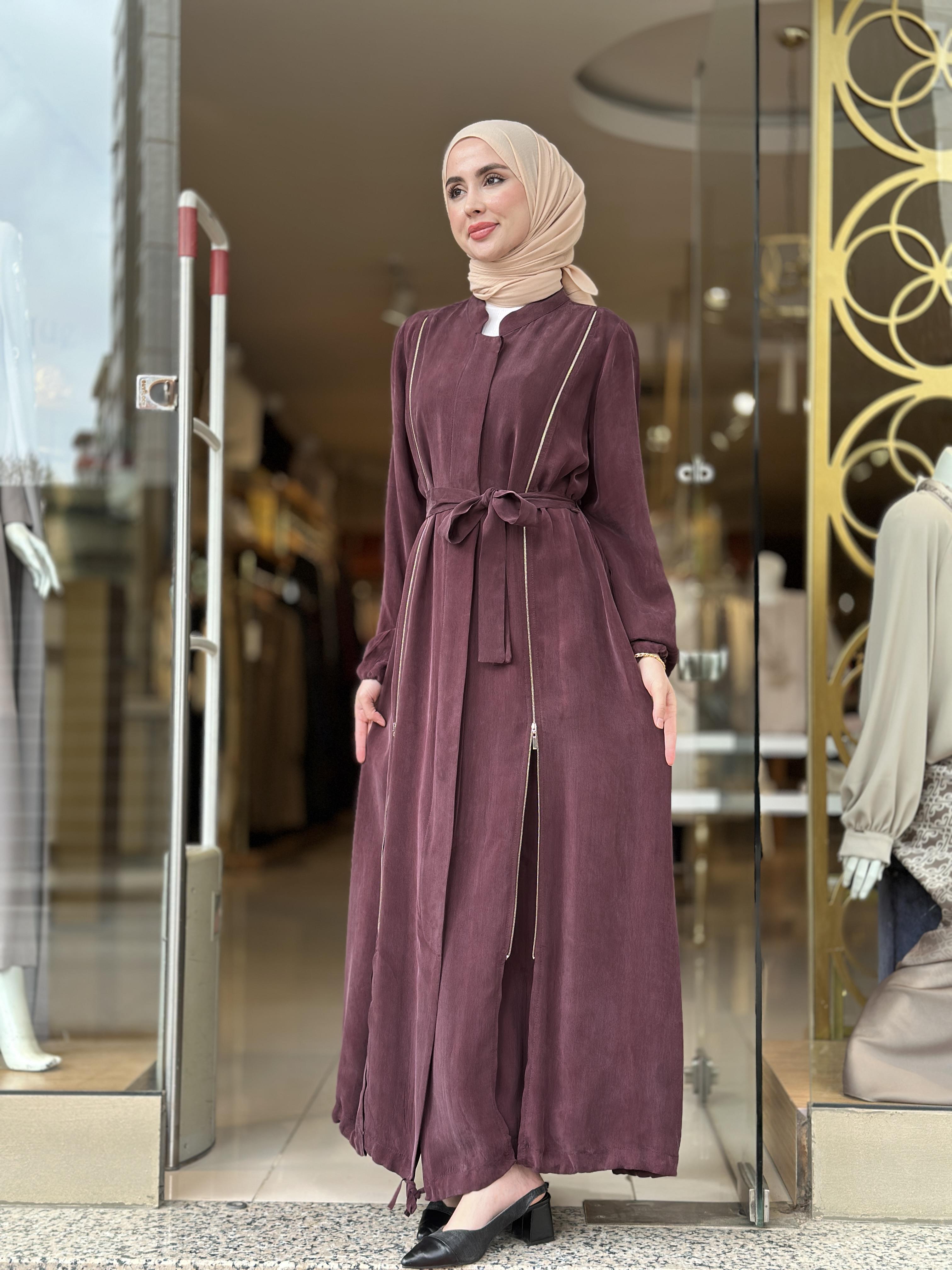 MissWhence Fermuar Detaylı Cupra Ferace - Bordo 