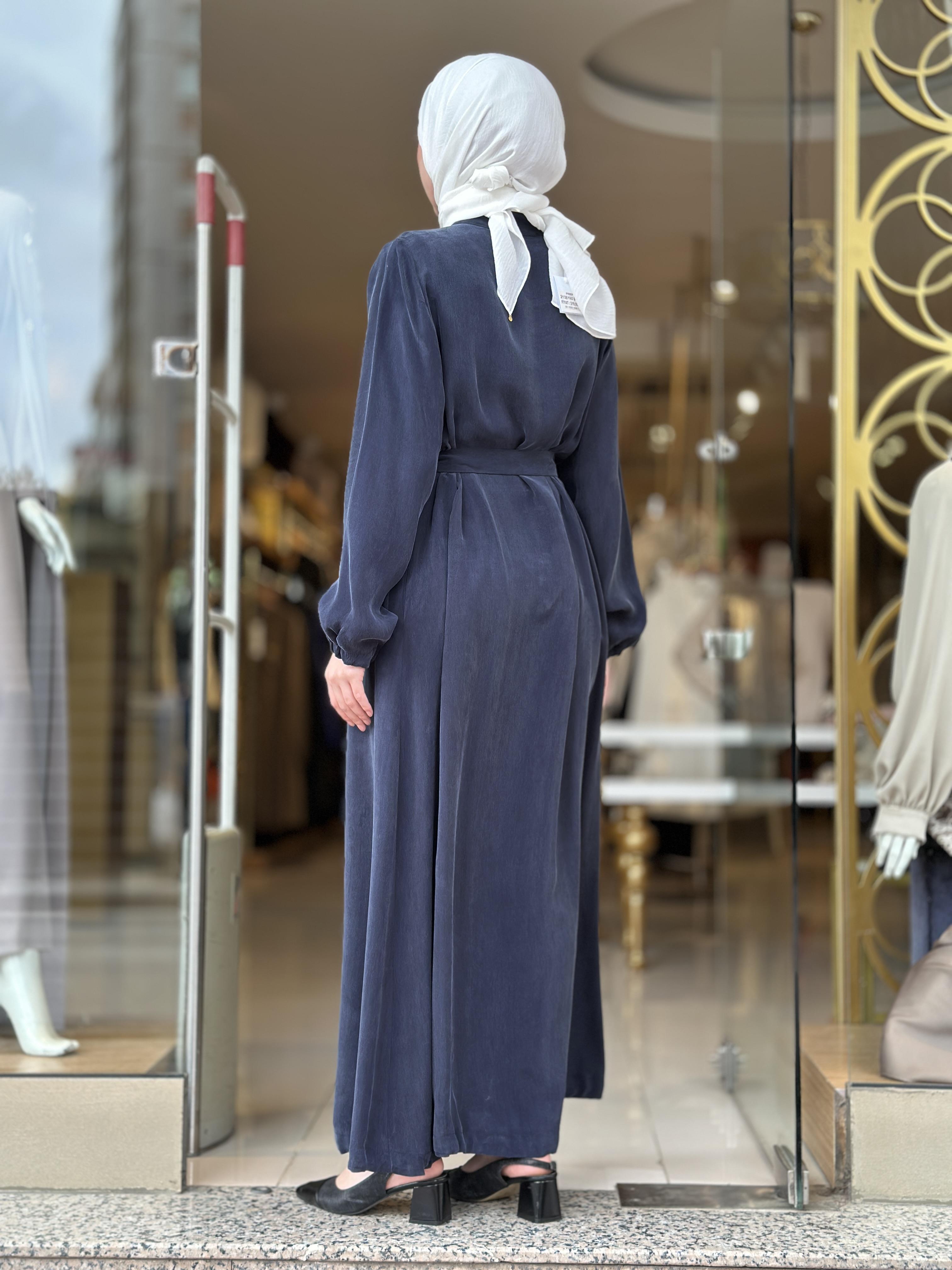 MissWhence Fermuar Detaylı Cupra  Ferace - Lacivert 