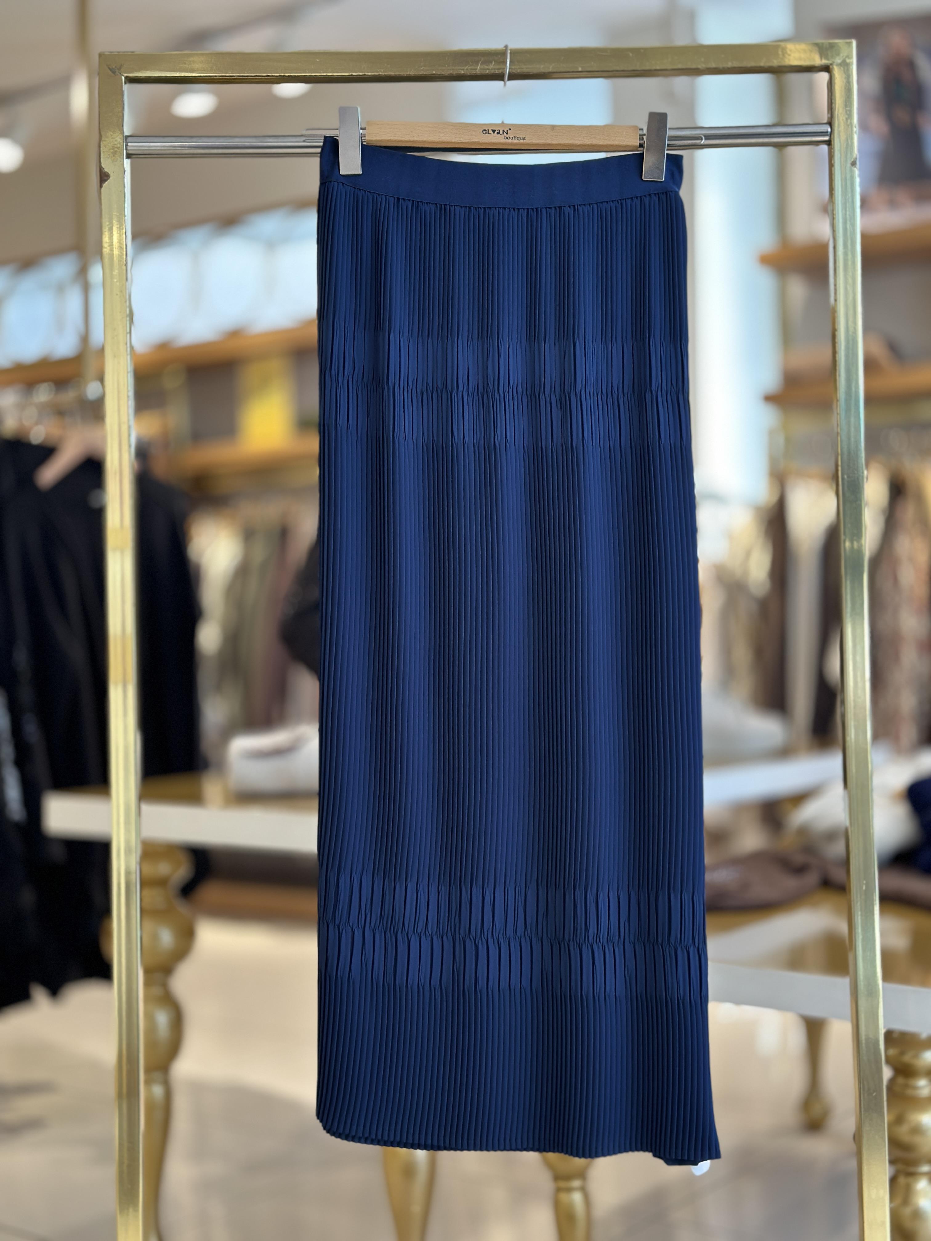 MissWhence Piliseli Etek - Lacivert