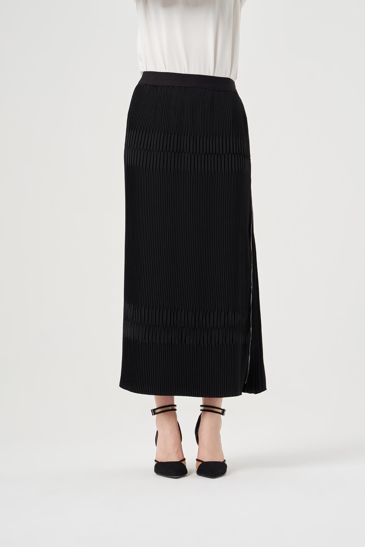 MissWhence Piliseli Etek - Siyah