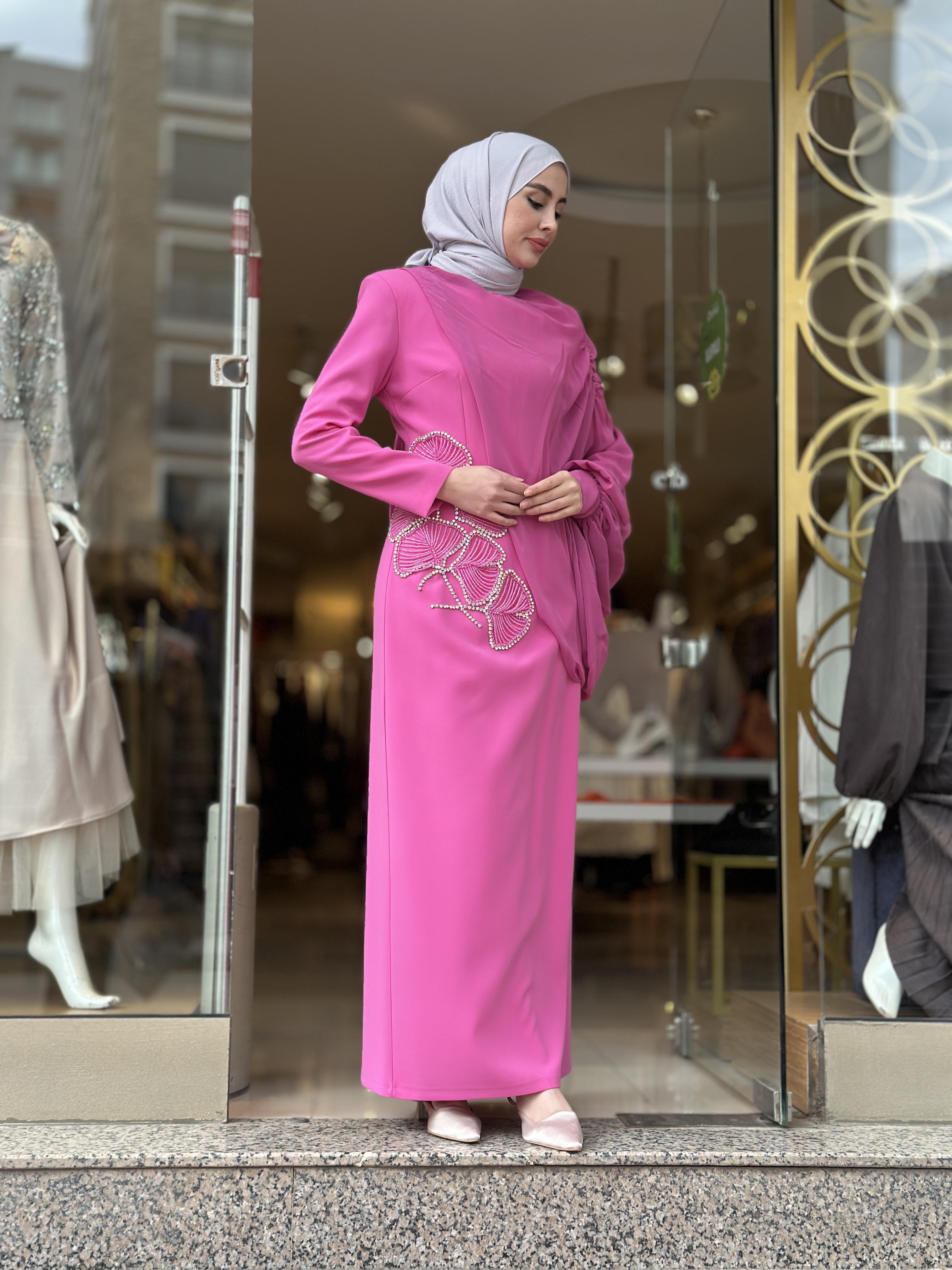 Senna Peony Elbise - Pembe