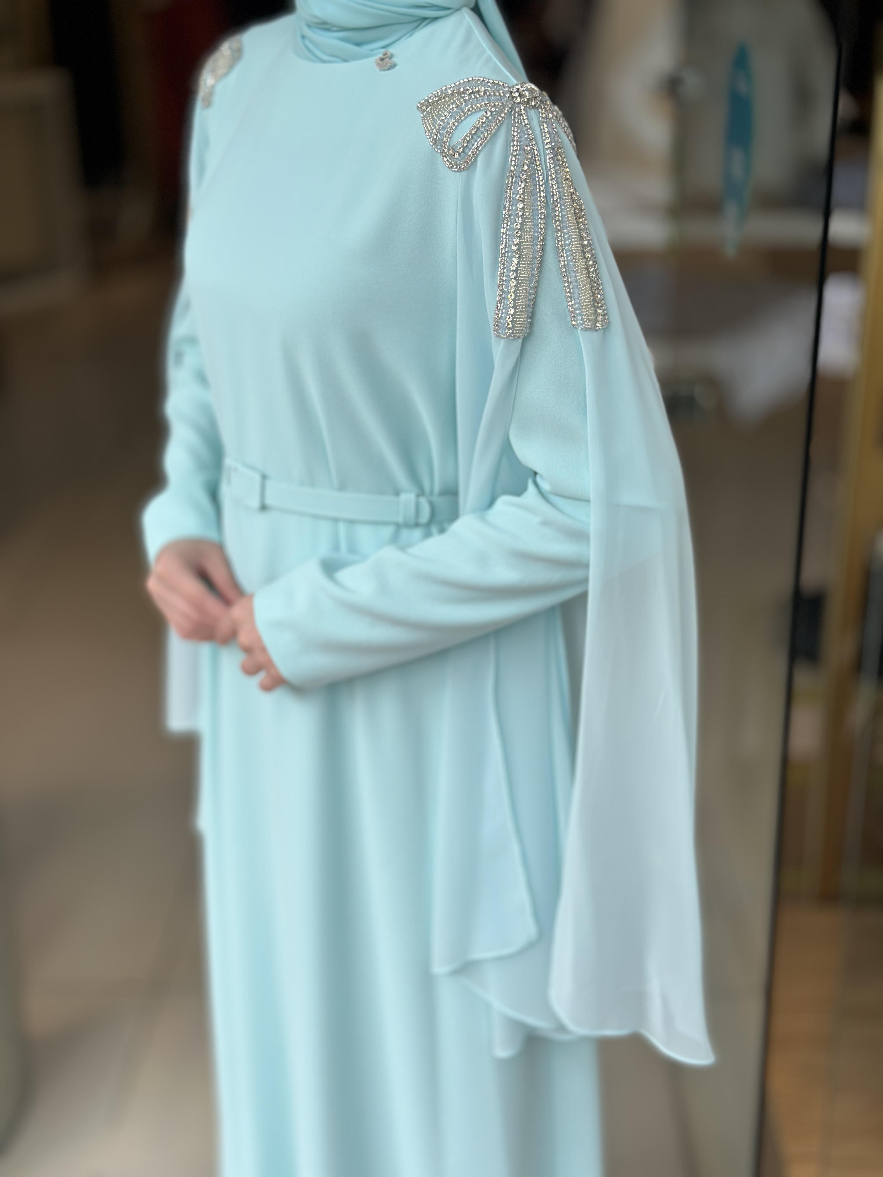 Senna Deluxe Elbise - Aqua 