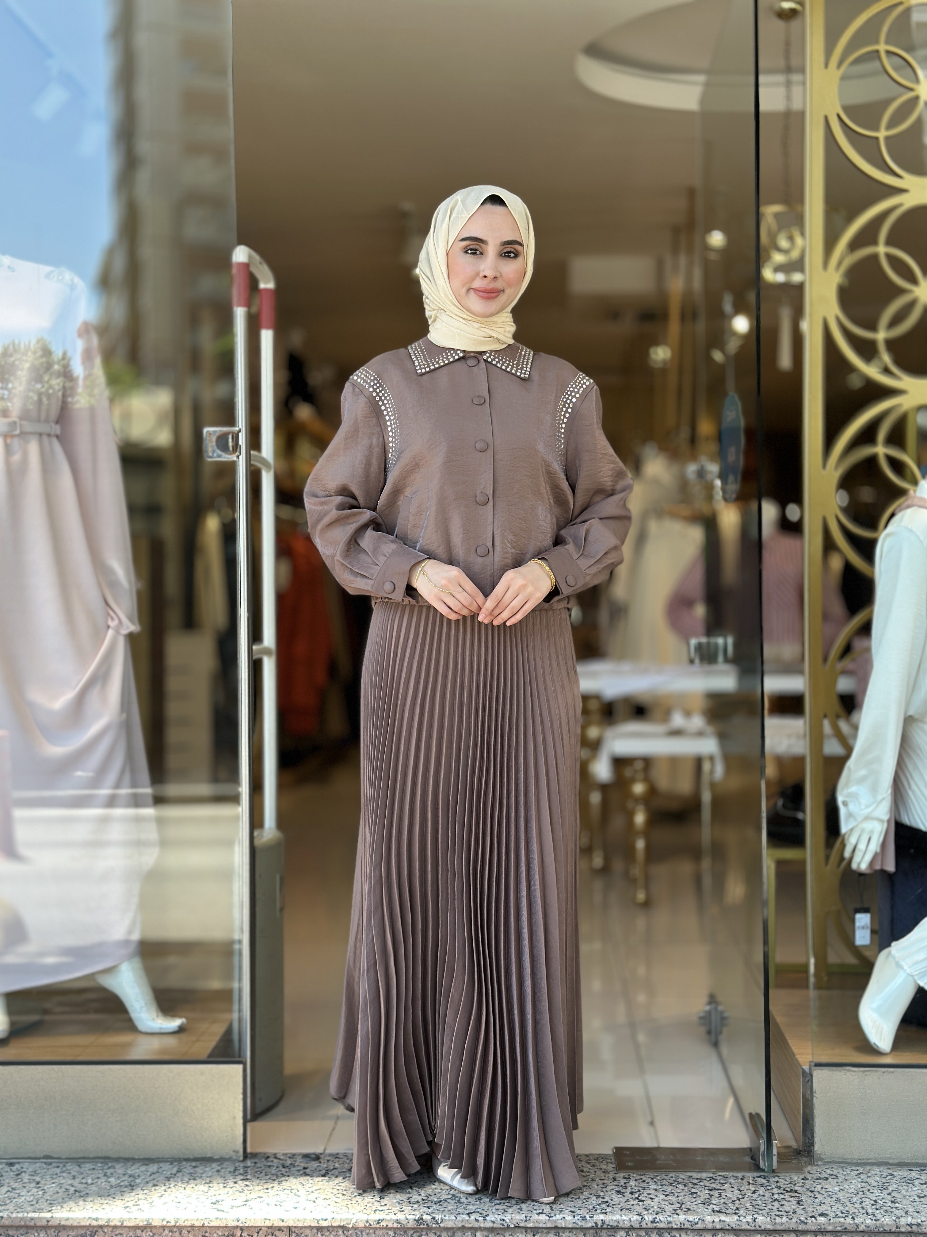 Senna Design Shine Takım - Kahverengi