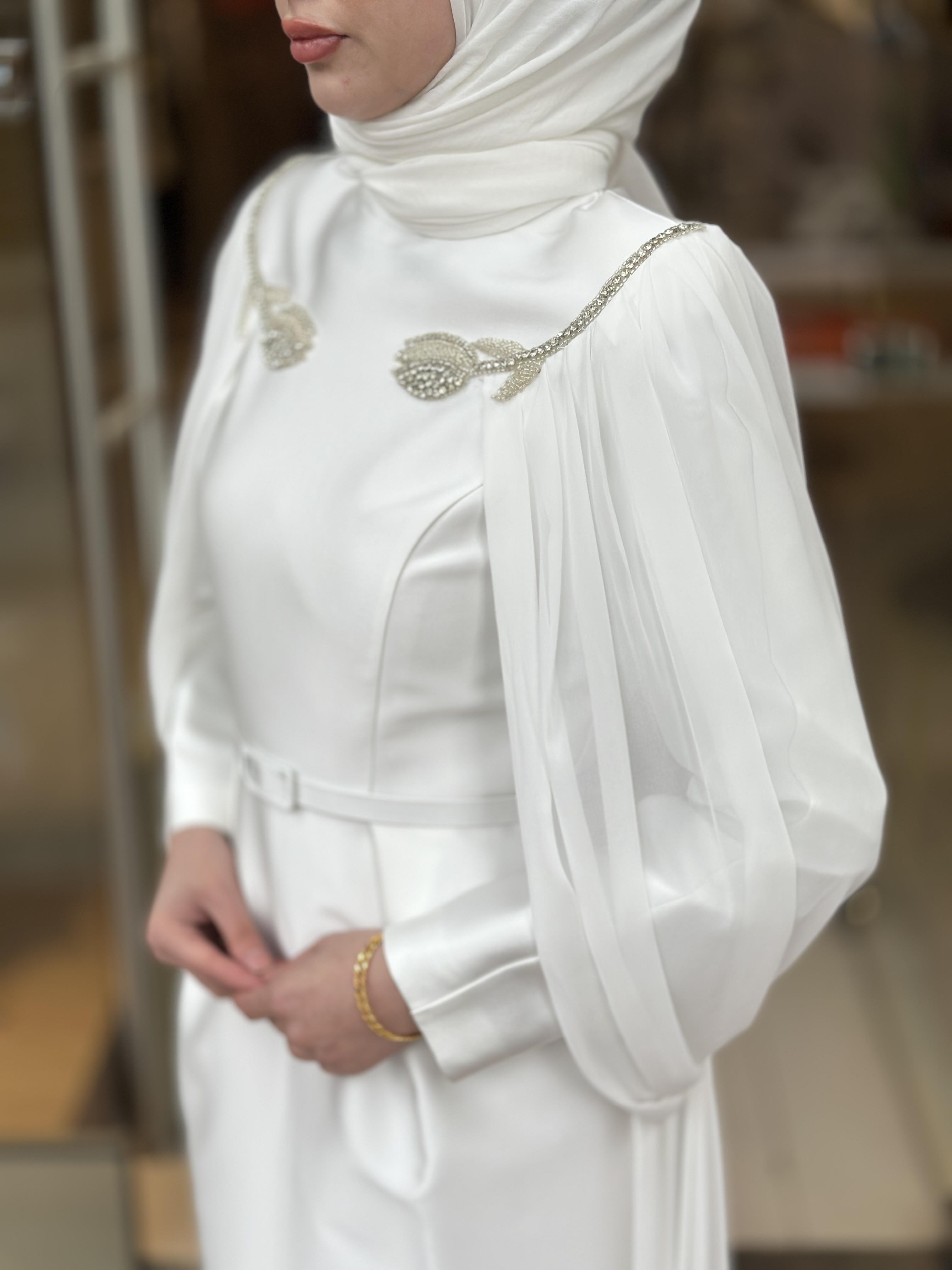 Senna Shosan Elbise - Ekru