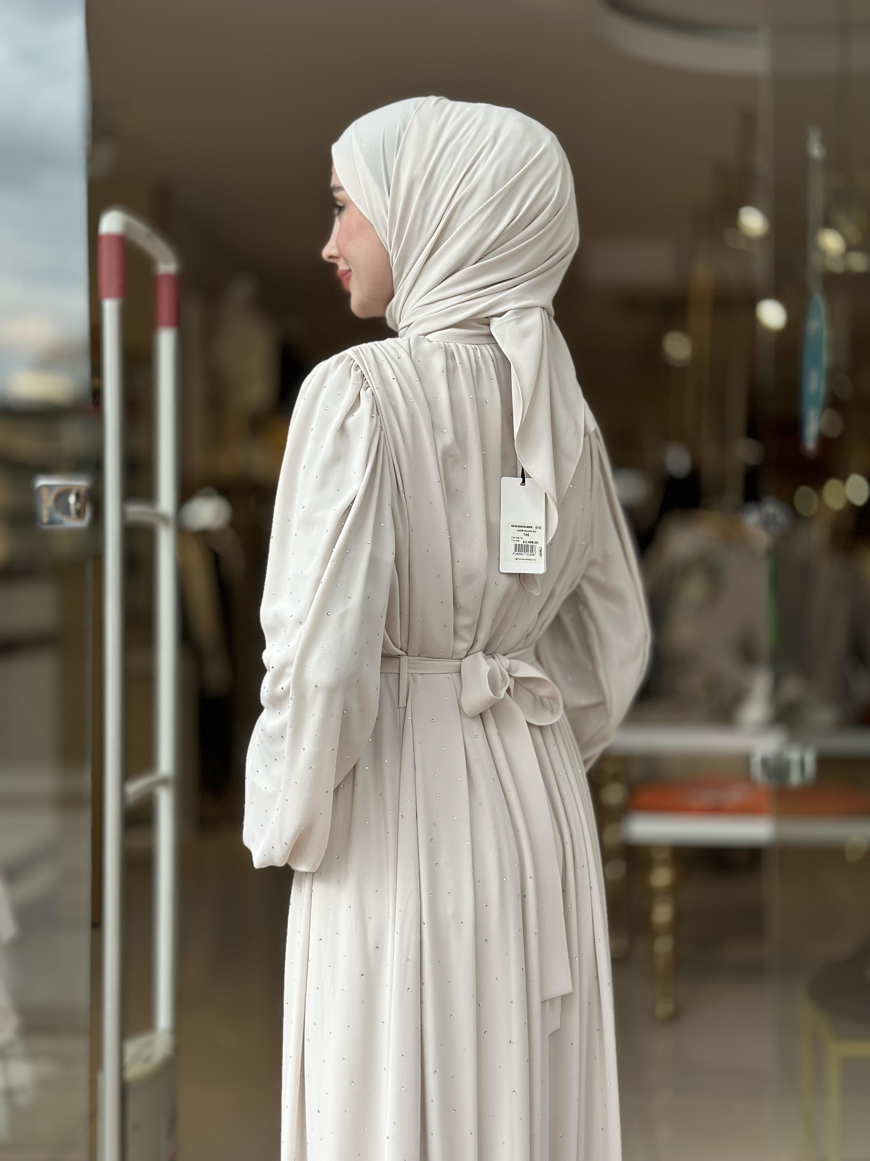 Senna Veluna Elbise - Taş