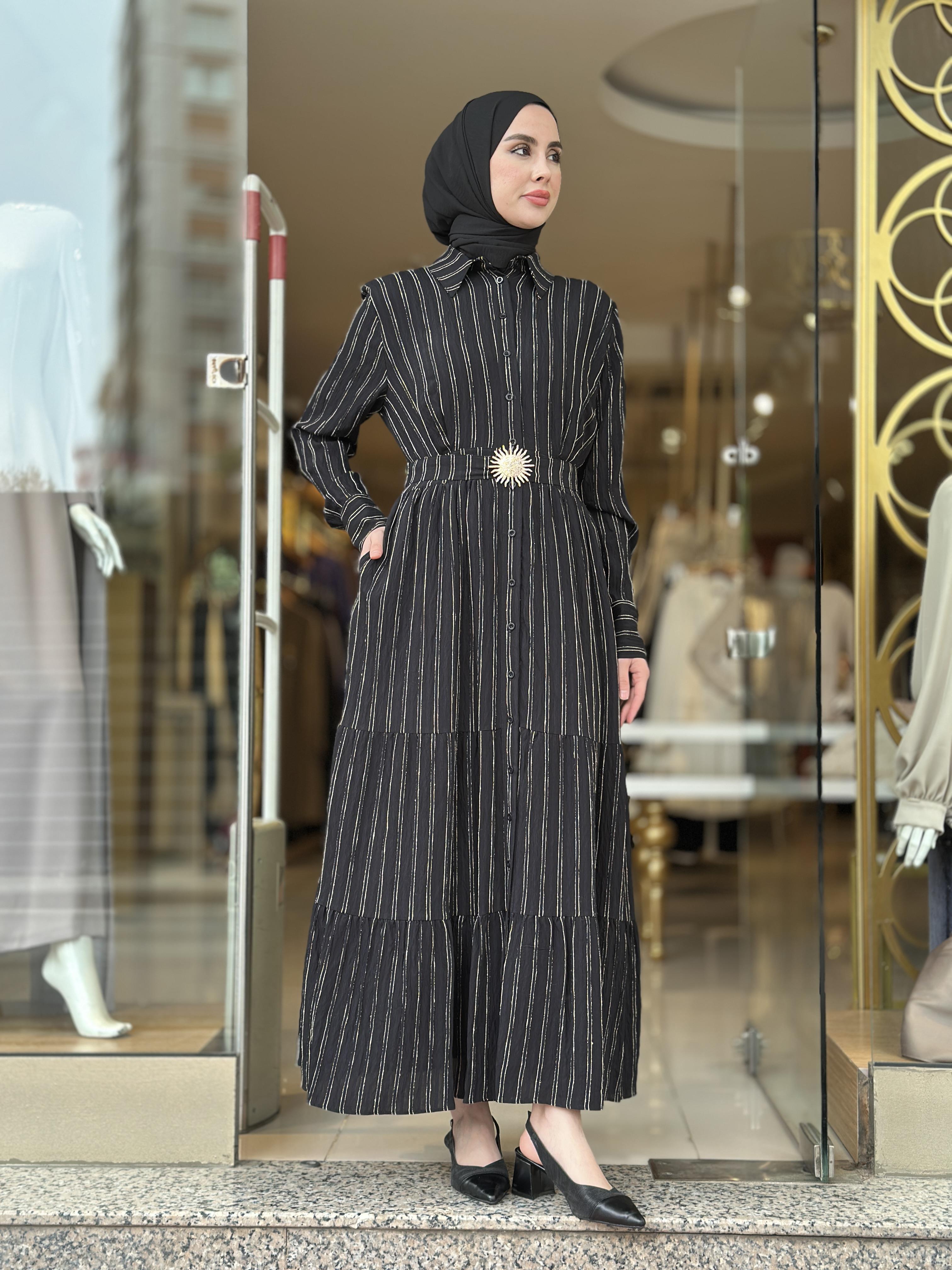 Summer Line Dress - Siyah 