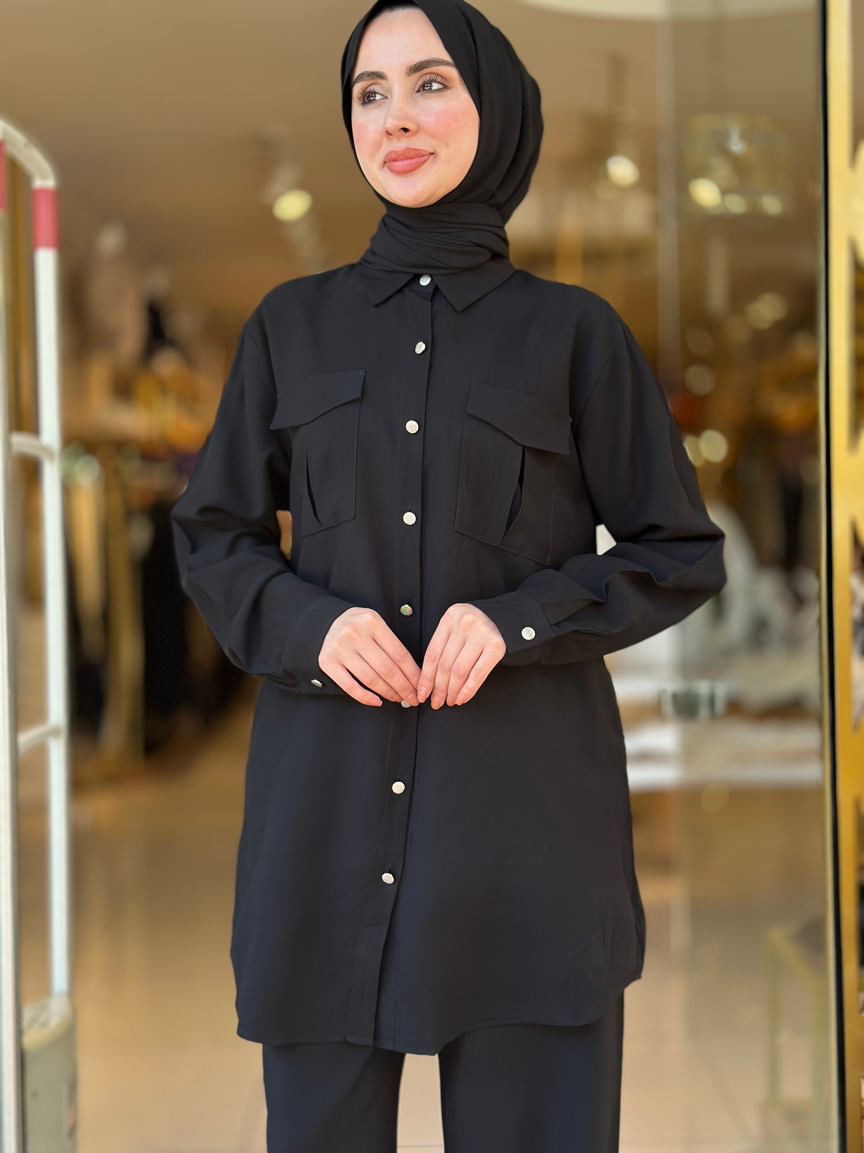 Spor Pantolonlu Takım - Siyah