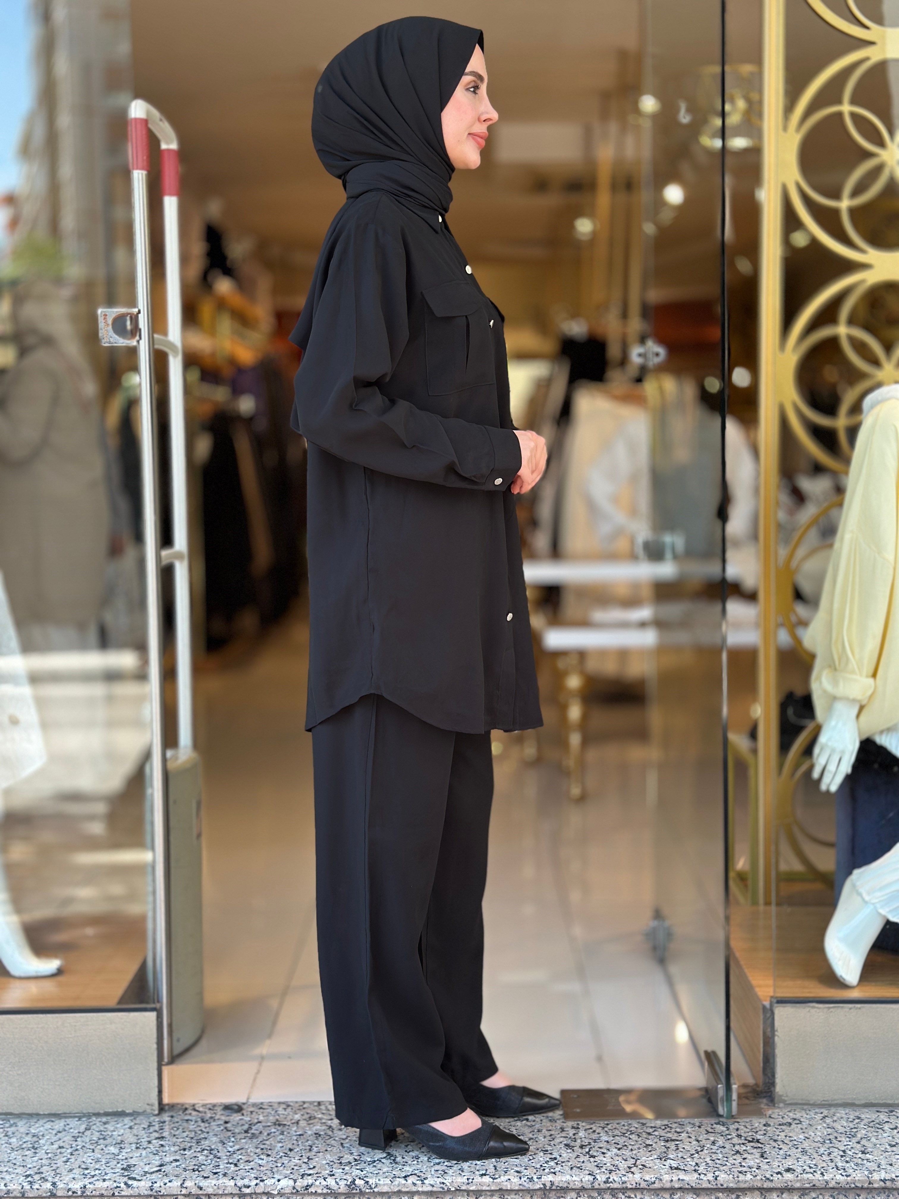 Spor Pantolonlu Takım - Siyah