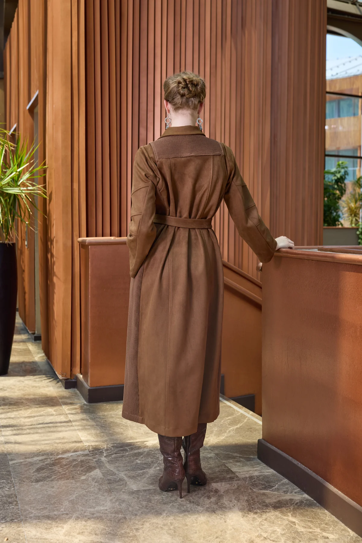 Süet Pardesü - Taba