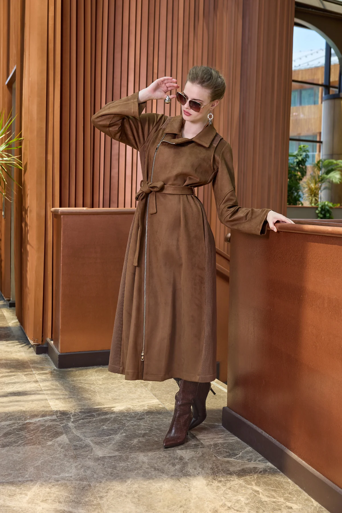 Süet Pardesü - Taba