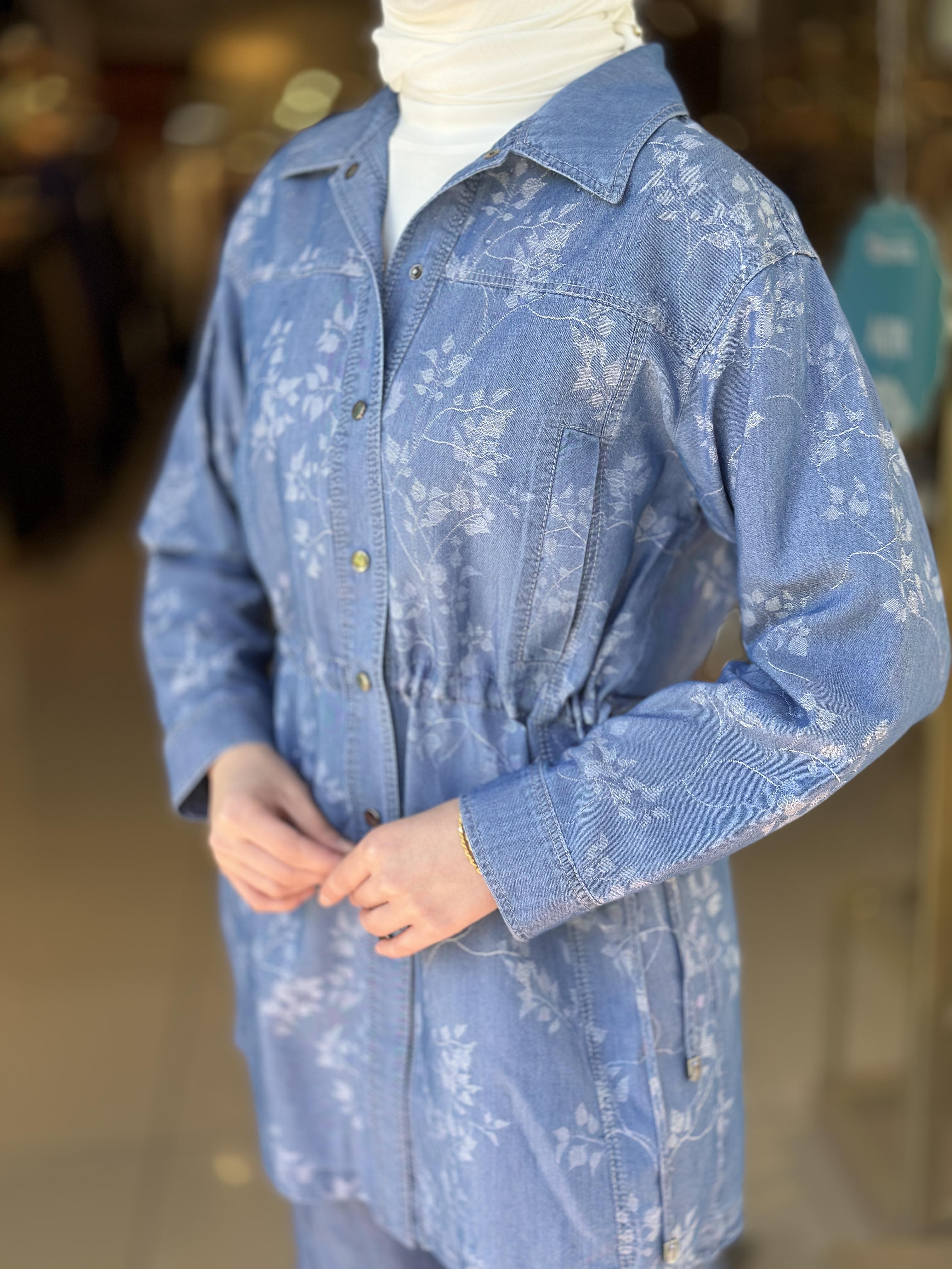 Tencel Ceket Pantolon Takım - Mavi