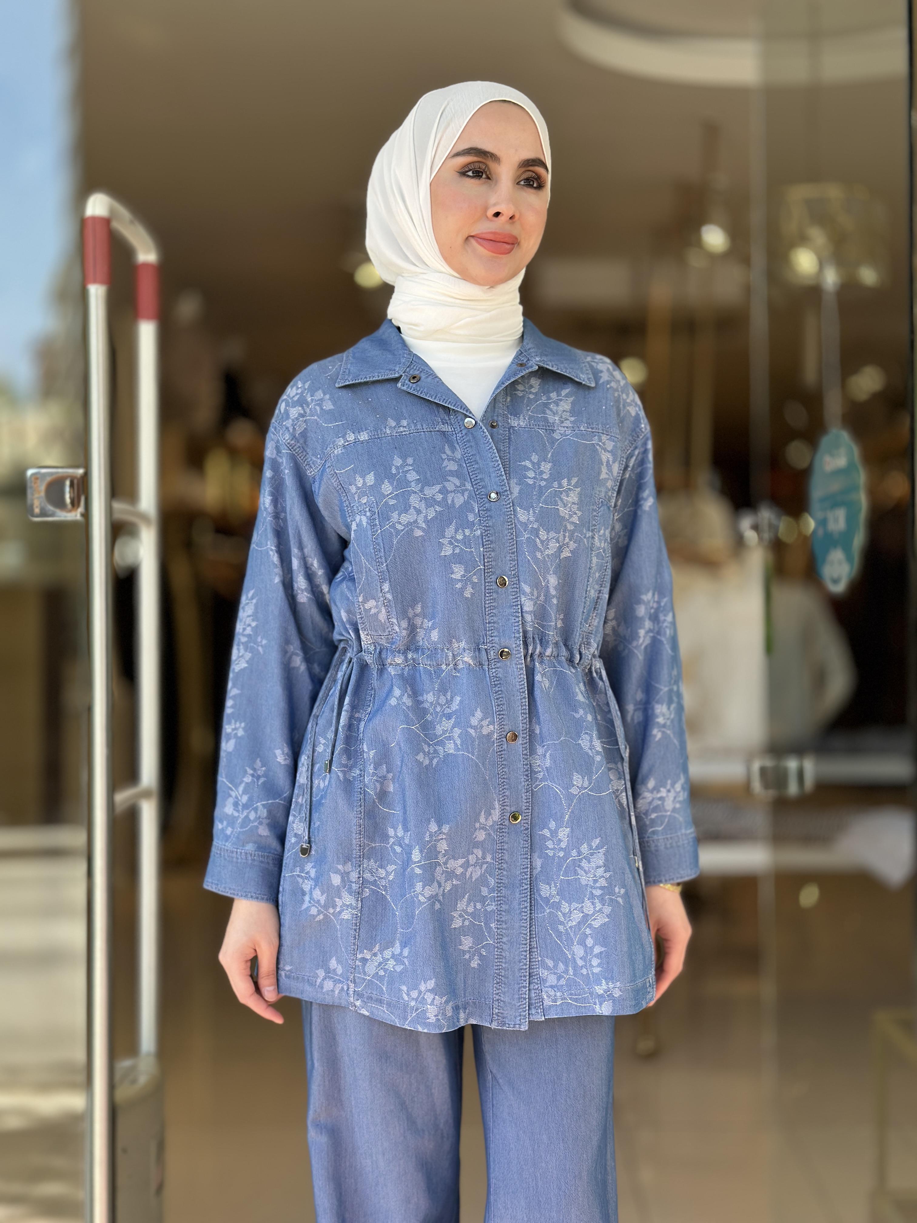 Tencel Ceket Pantolon Takım - Mavi