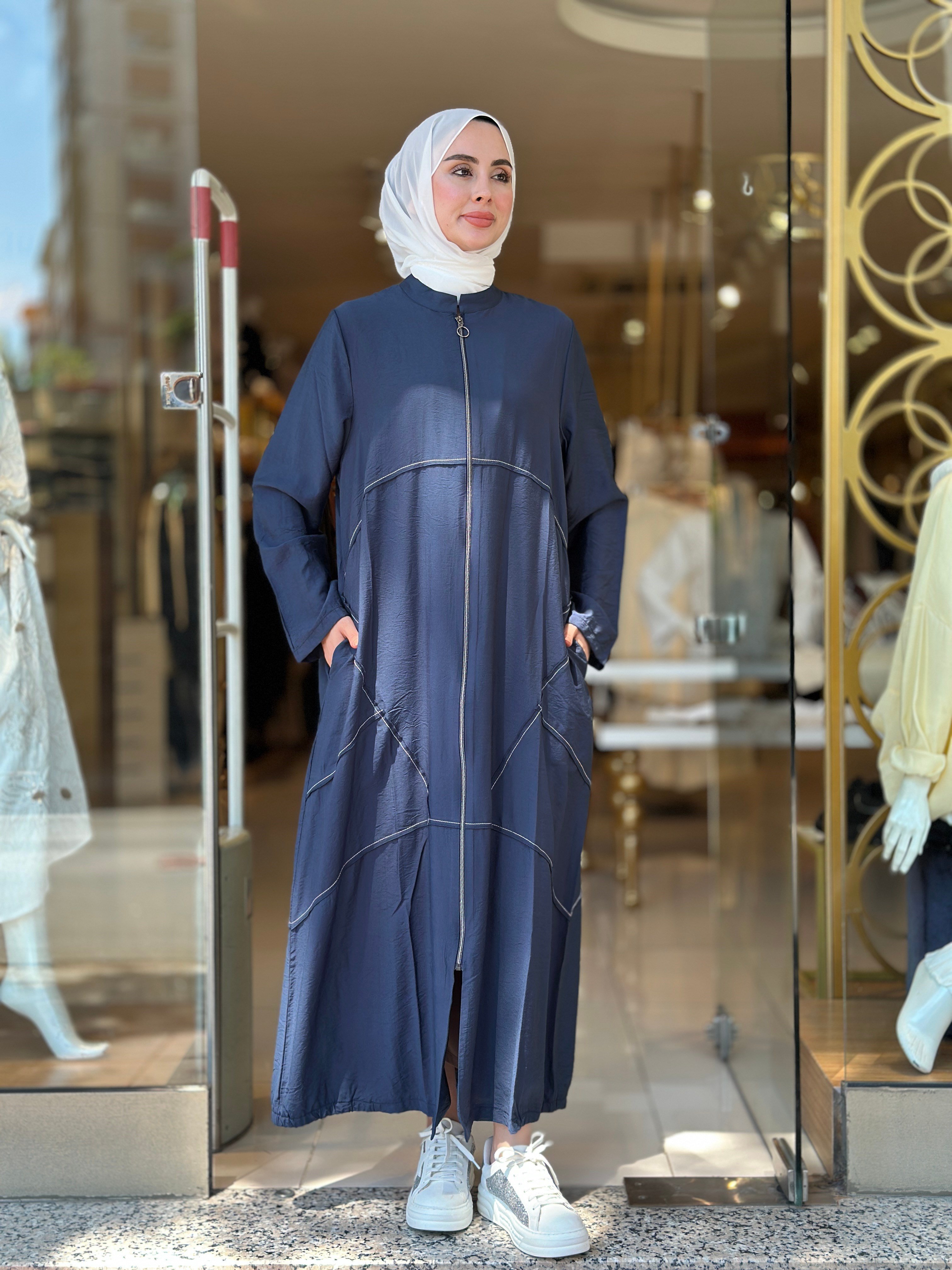 Tencel Giy Çık Kap - Lacivert