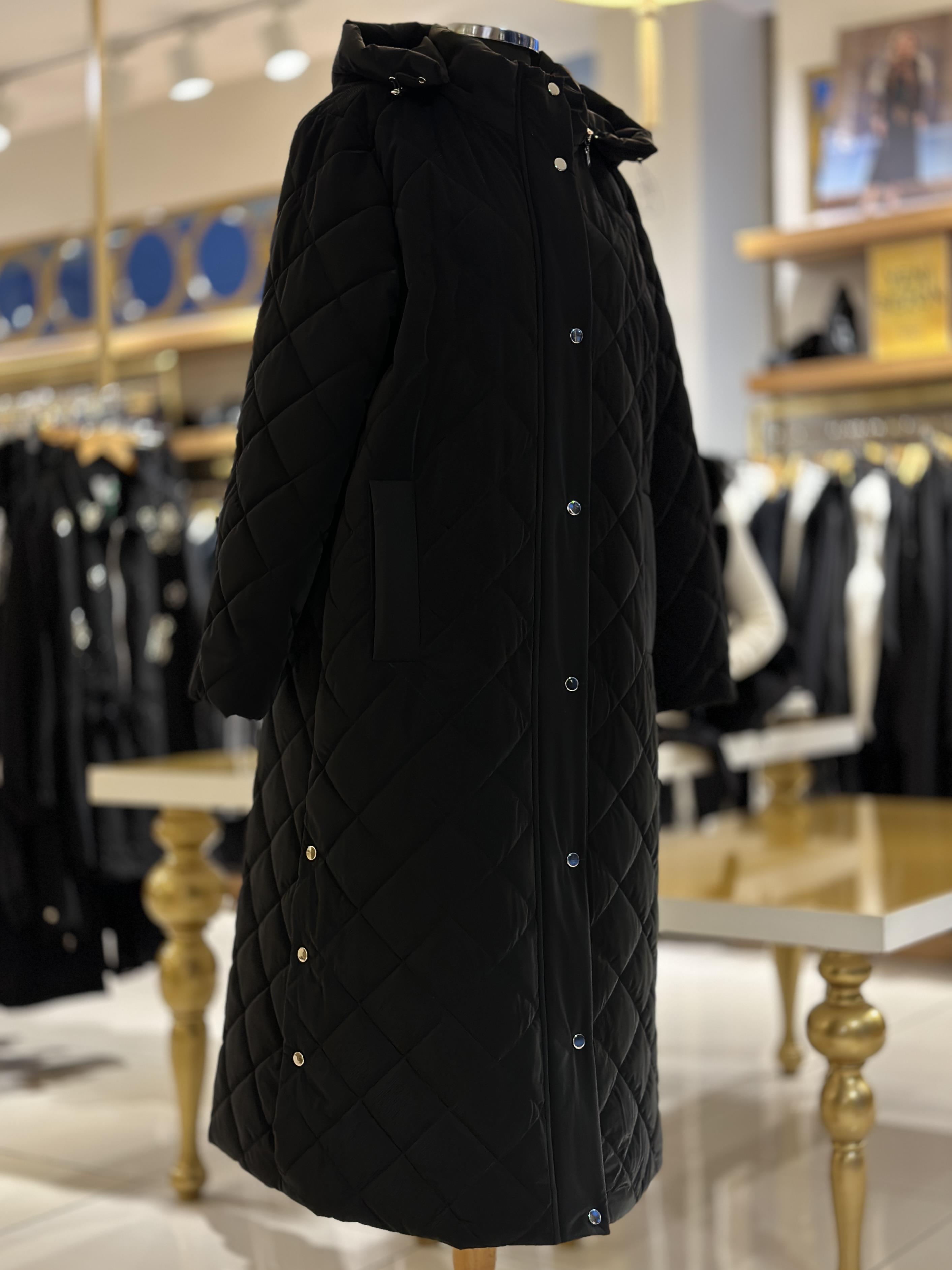 Yanları Düğmeli Şişme Mont - Siyah