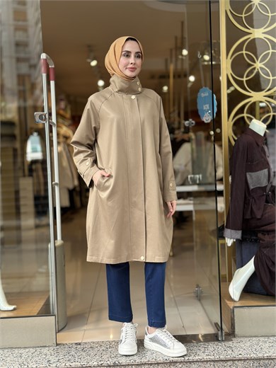 Aksesuar Detaylı Kap - Camel 