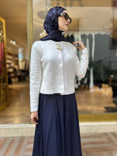 Bellisimo Angora Hırka - Ekru