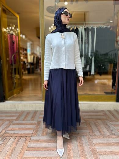 Bellisimo Angora Hırka - Ekru