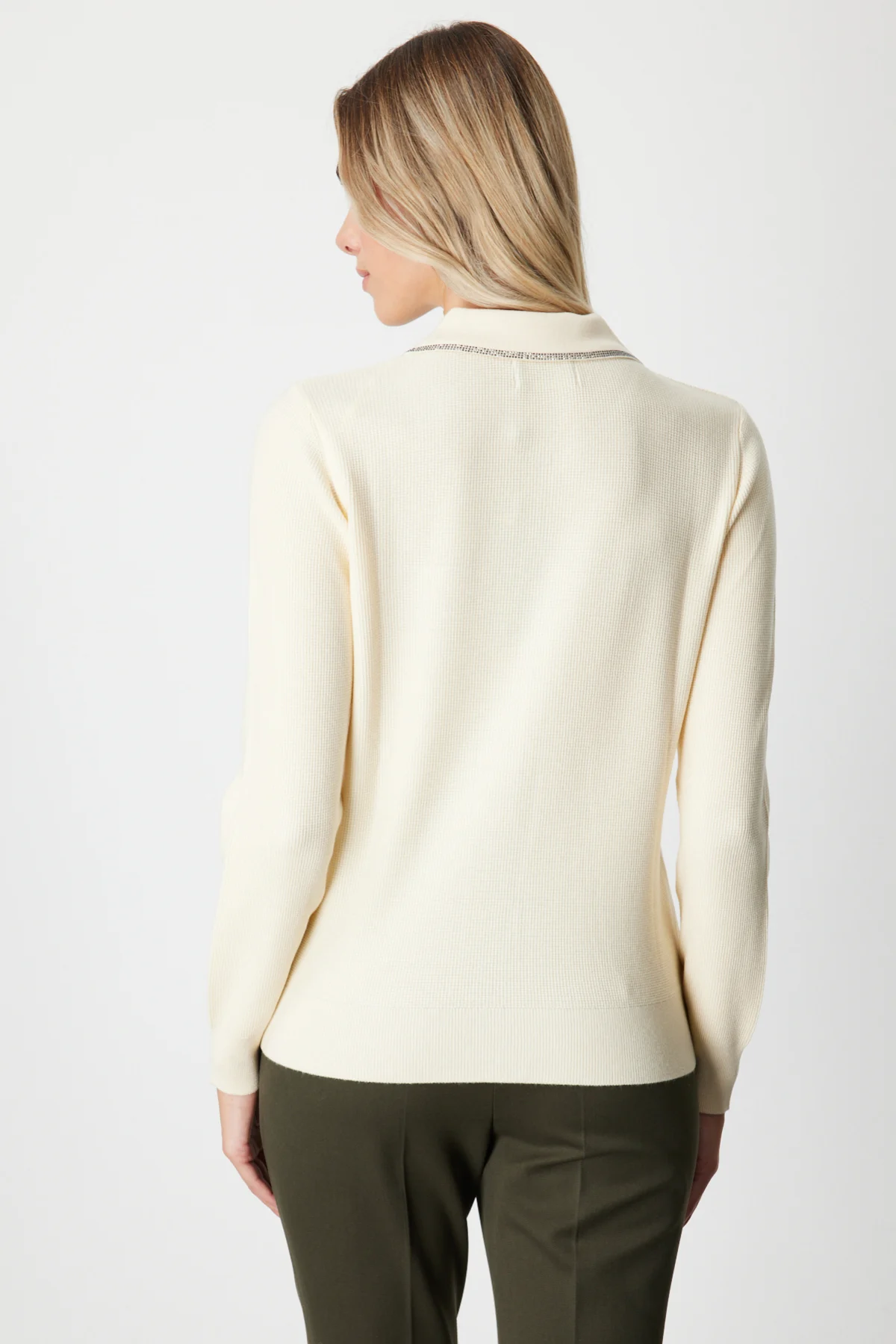 Cep Kapaklı Fermuarlı Triko Hırka- Krem